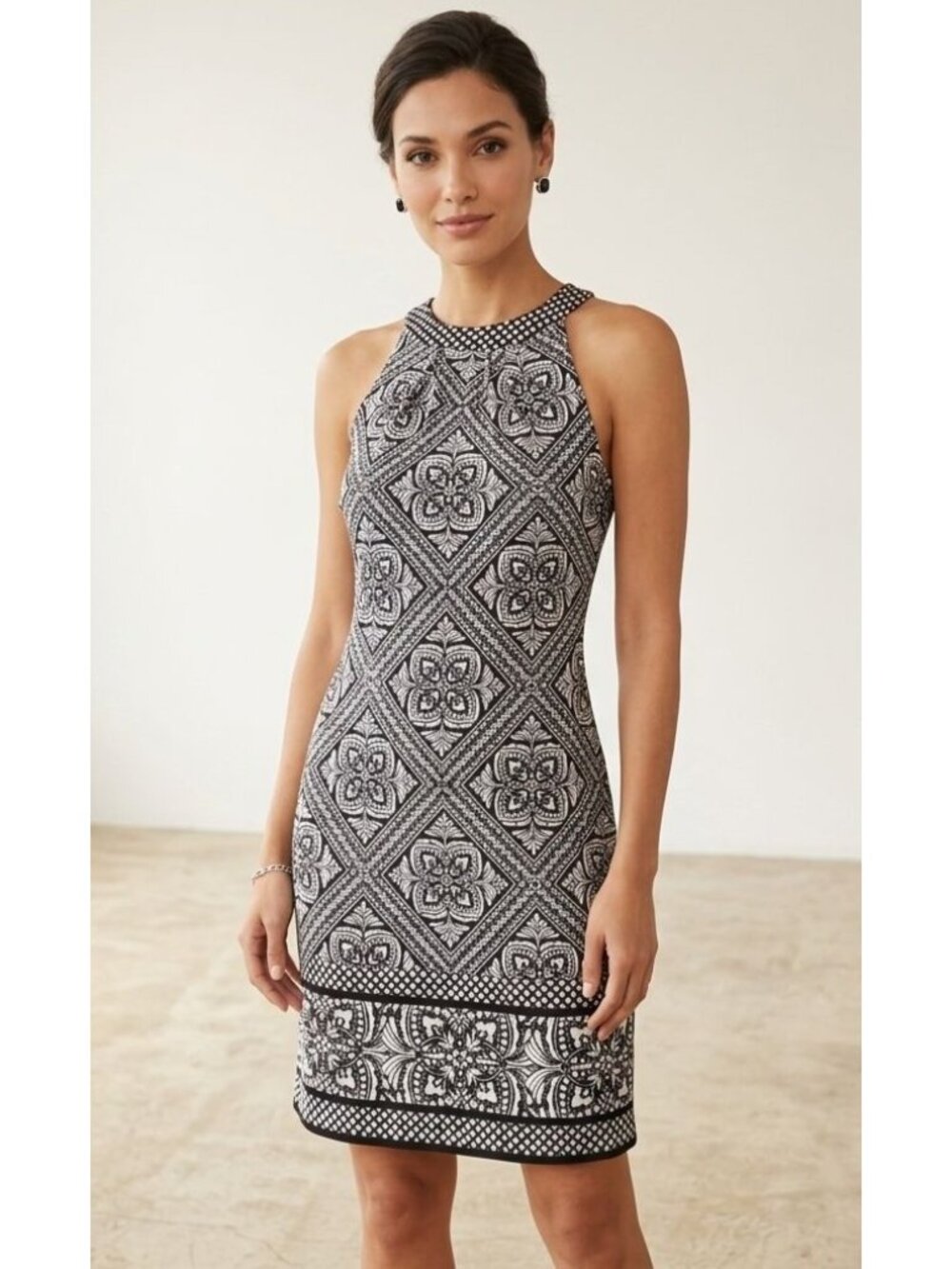 NWT - White House Black Market Reversible Sleeveless Halter Neck Dress, XXSP